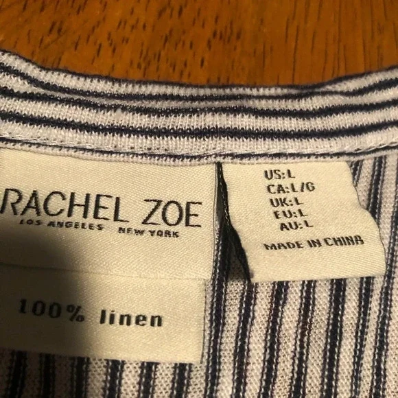 Rachel Zoe button down linen top, tie front - Picture 10 of 17